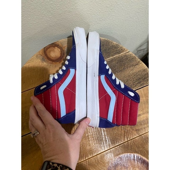 Vans SK8 Hi Sunshine Shoes Multicolor Blue Yellow Red Hi-Top Sneakers size 5 - Picture 6 of 8